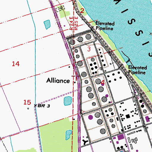 Topographic Map of Alliance, LA