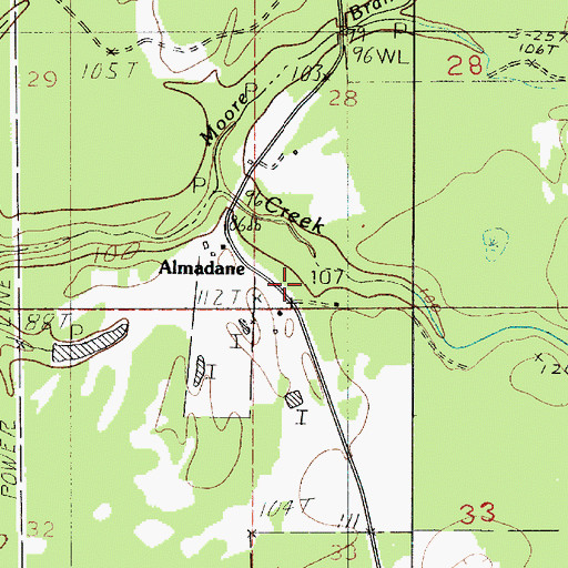Topographic Map of Almadane, LA