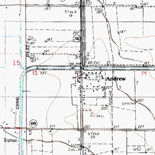 Topographic Map of Andrew, LA