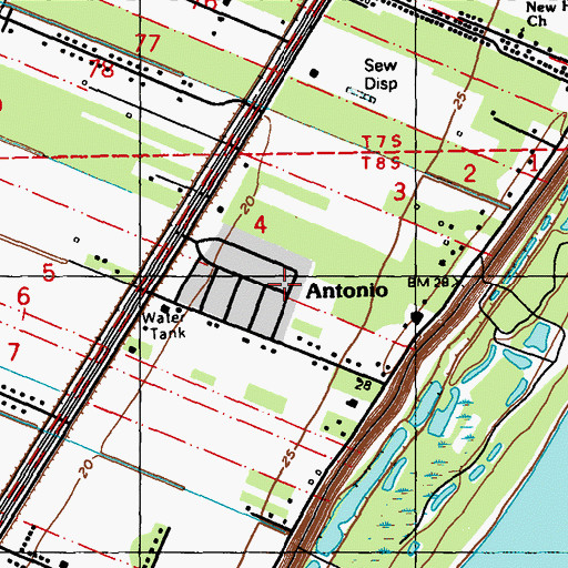 Topographic Map of Antonio, LA