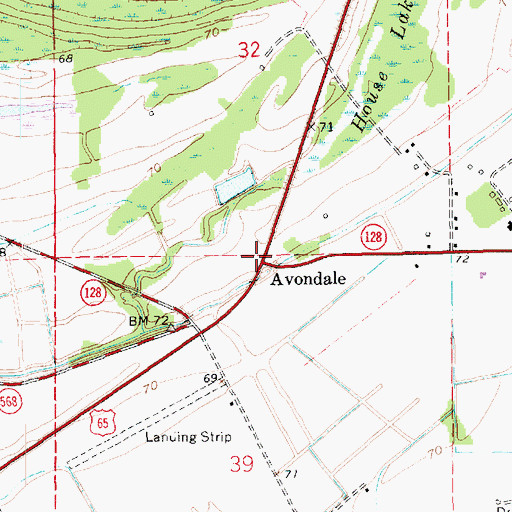 Topographic Map of Avondale, LA