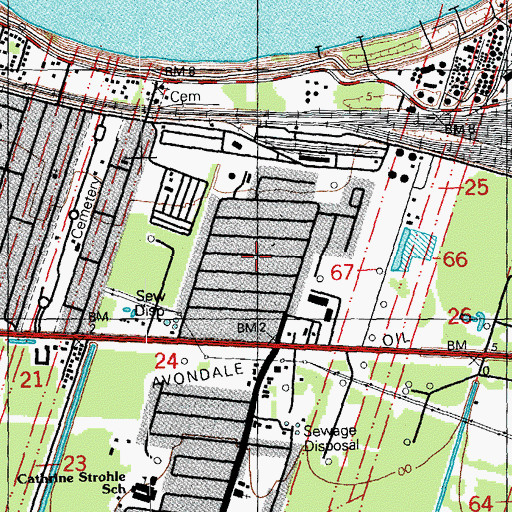 Topographic Map of Avondale, LA