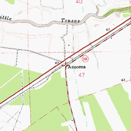 Topographic Map of Azucena, LA