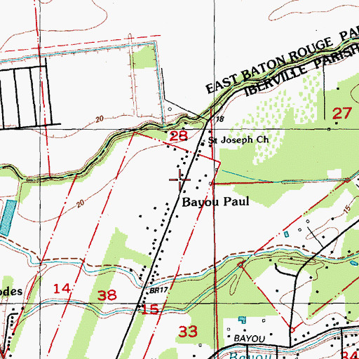 Topographic Map of Bayou Paul, LA