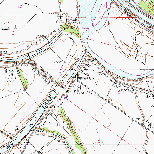 Topographic Map of Bethel, LA