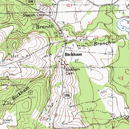 Topographic Map of Bickham, LA