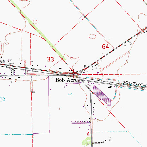 Topographic Map of Bob Acres, LA