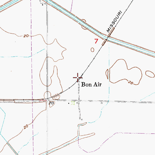Topographic Map of Bon Air, LA
