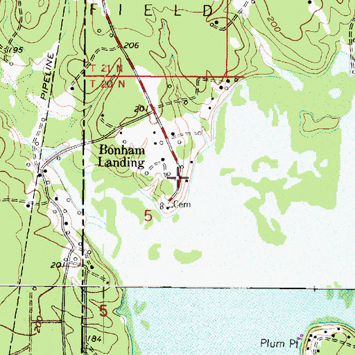 Topographic Map of Bonham Landing, LA