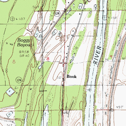Topographic Map of Book, LA
