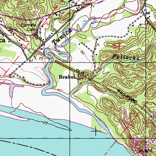 Topographic Map of Brake, LA