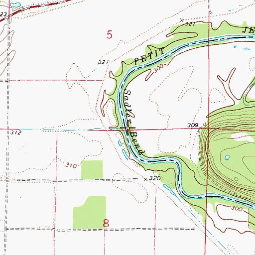 Topographic Map of Sadler Bend, AR