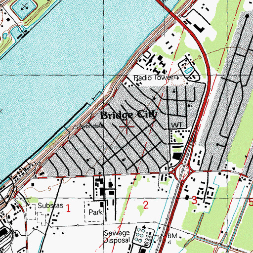 Topographic Map of Bridge City, LA