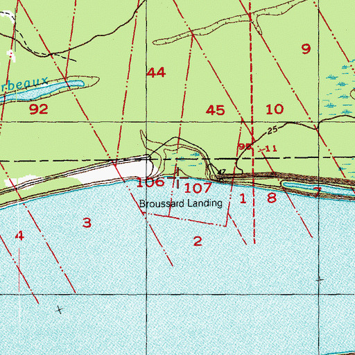 Topographic Map of Broussard Landing, LA