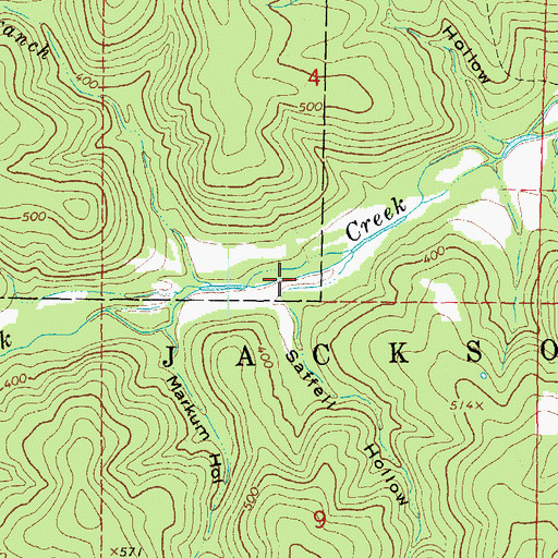 Topographic Map of Saffell Hollow, AR