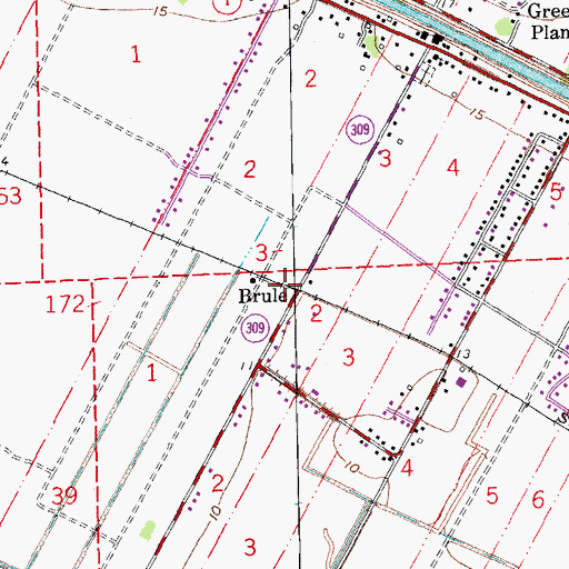 Topographic Map of Brule, LA