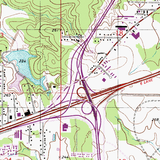 Topographic Map of Buncombe (historical), LA