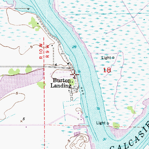 Topographic Map of Burton Landing, LA