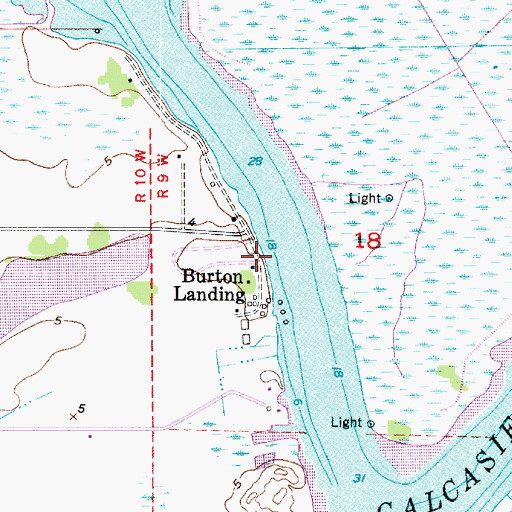 Topographic Map of Burton Landing, LA