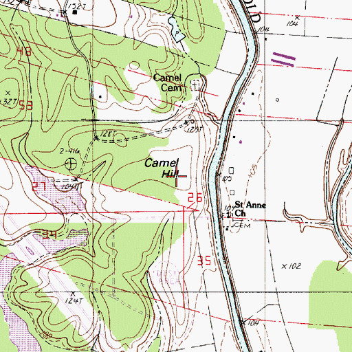Topographic Map of Camel Hill, LA