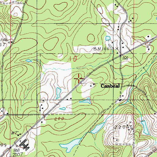 Topographic Map of Canbeal, LA