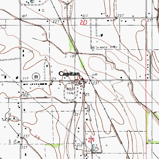 Topographic Map of Capitan, LA