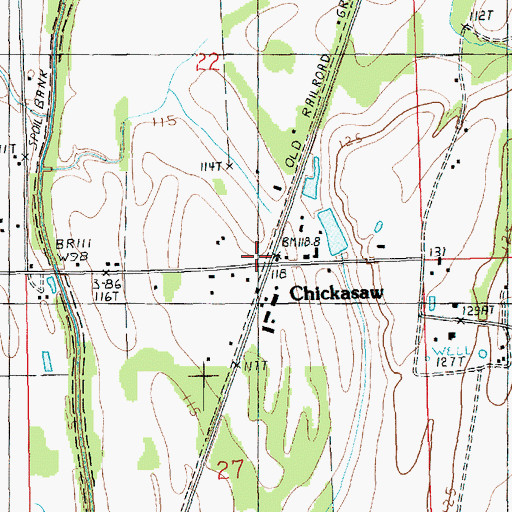 Topographic Map of Chickasaw, LA