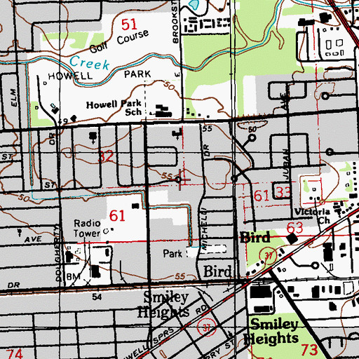 Topographic Map of Choctaw School (historical), LA