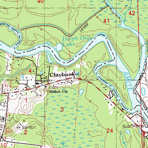 Topographic Map of Claybank, LA