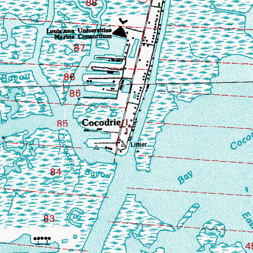 Topographic Map of Cocodrie, LA