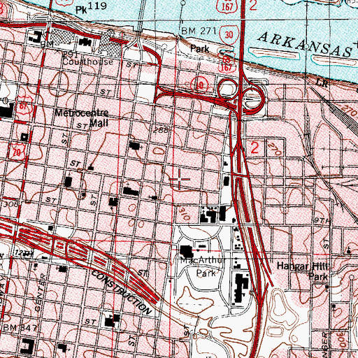 Topographic Map of Saint Andrews School, AR