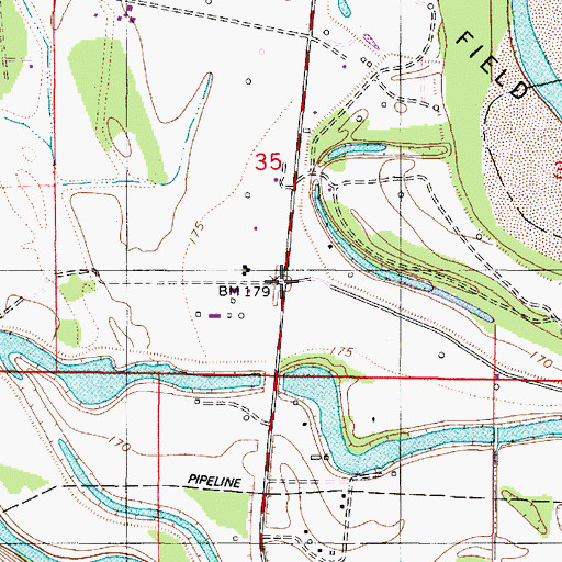 Topographic Map of Conn, LA