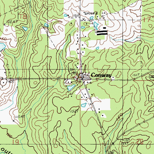 Topographic Map of Conway, LA