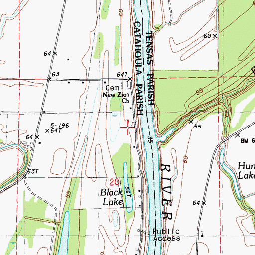 Topographic Map of Copeland Landing, LA