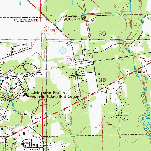 Topographic Map of Corbin, LA