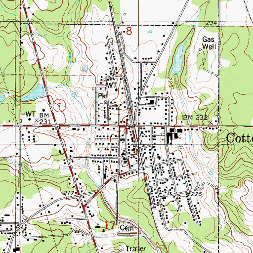 Topographic Map of Cotton Valley, LA