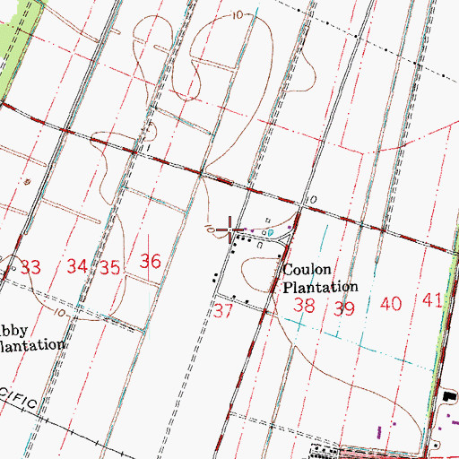 Topographic Map of Coulon Plantation, LA