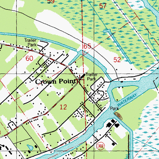 Topographic Map of Crown Point, LA