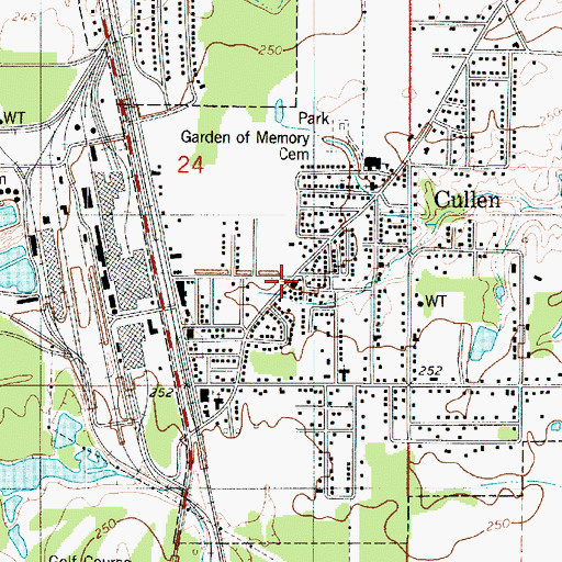 Topographic Map of Cullen, LA