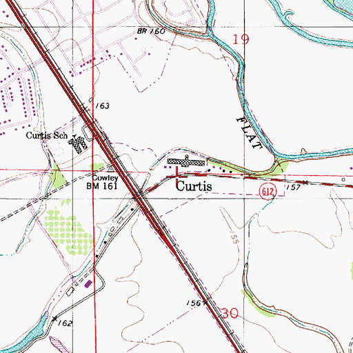 Topographic Map of Curtis, LA