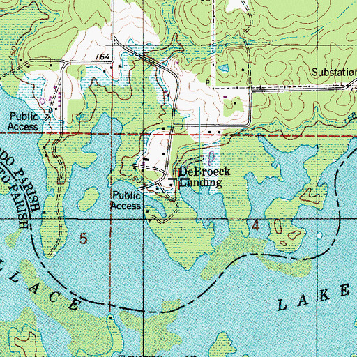 Topographic Map of De Broeck Landing, LA