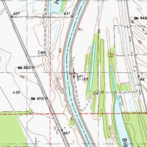 Topographic Map of Denmark Landing, LA