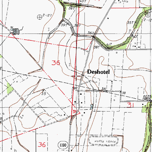 Topographic Map of Deshotel, LA