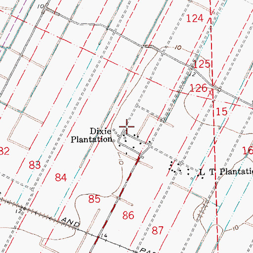 Topographic Map of Dixie Plantation, LA