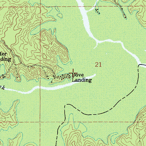 Topographic Map of Dove Landing, LA