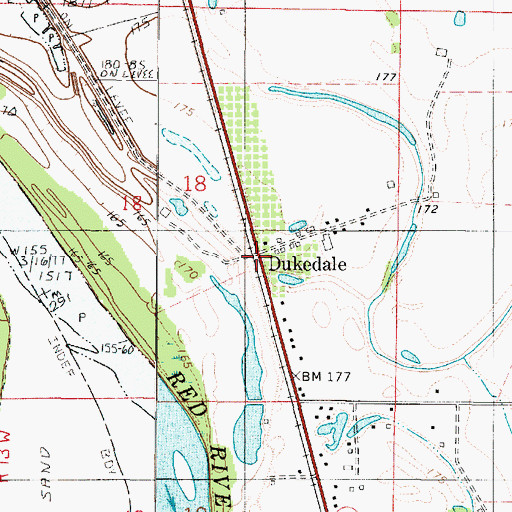Topographic Map of Dukedale, LA