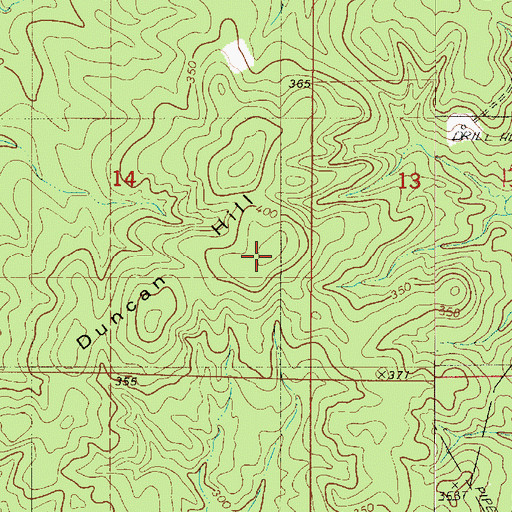 Topographic Map of Duncan Hill, LA