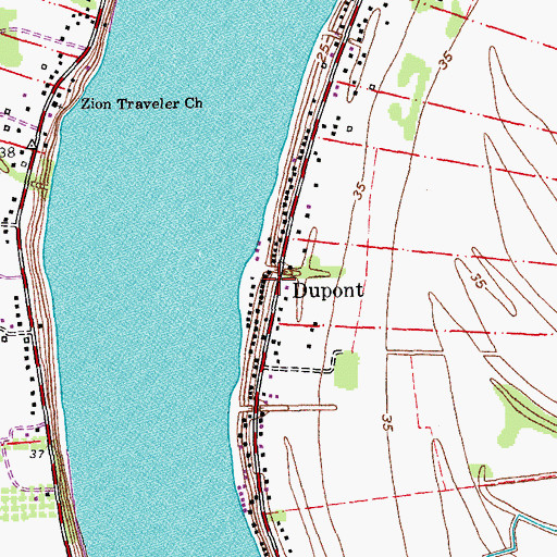 Topographic Map of Dupont, LA