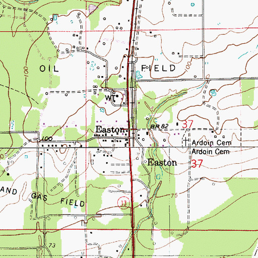 Topographic Map of Easton, LA
