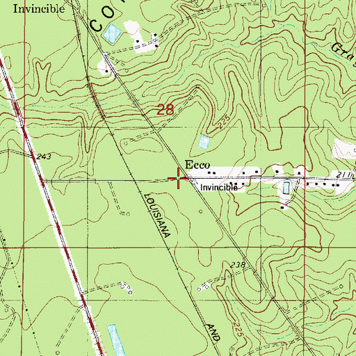 Topographic Map of Ecco, LA